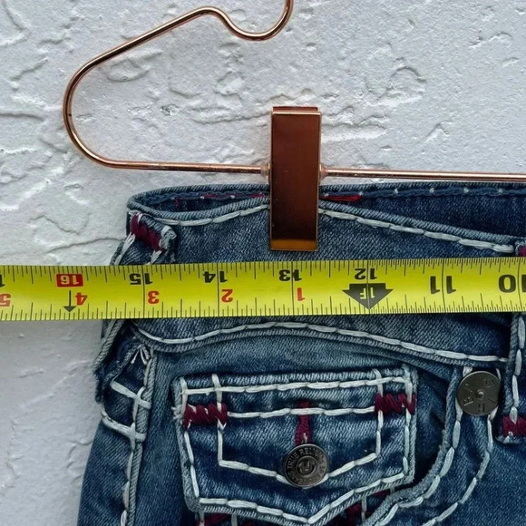 True Religion Mens Ricky Relaxed Straight Super T Flap Denim Pants Blue Sz 25 - Picture 4 of 16